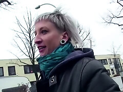 German Scout - Skinny Emo Teen Luna in Street Porn Casting