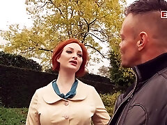 German agent pick up immense tits redhead milf