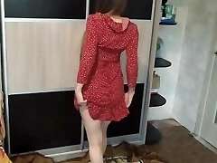 Hard fuck the wife in crimson dress