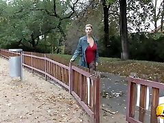 Katerina Hartlova naked in Public place and get fun on sway