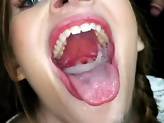 Gloryhole - Cutie swallows Load after geyser