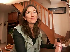 French Milf Mathilde takes 2 cocks at home