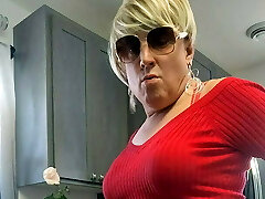 Sexy Amateur Crossdresser Jizzes on Kitchen Island 