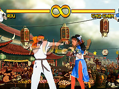 Busty brunette jizm-fighter does her best