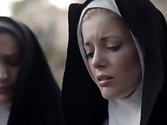 2 sinful nuns are licking each others cootchies for the first time