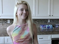 Cute blond teen Riley Star is having sex joy with her perverted boyfriend