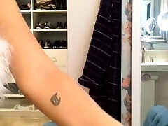 Amateur redhead shaves and jerks