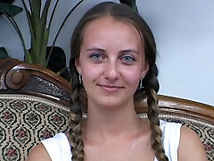 First time naked in front of the camera and the gash is already smacking