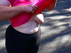 Slap her bare tits in the middle of the street