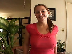 Drew Butterfly gives a fantastic breast banging and jumps on a cock