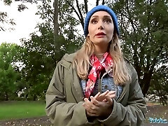 Public Agent Lost mutt leads to hot outdoors sex