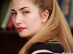 Brit college babe Stephanie Bonham Carter is flashing her underpants upskirt