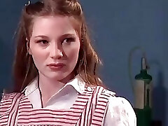 Gartered lesbian babe thumbs hot asian's pussy then licks her clit