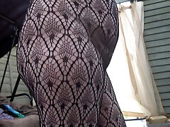 Chubby Wife In Patterned Pantyhose