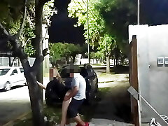 hot couple tearing up on the street in public with risky voyeurs