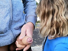 Explicit fellatio near the road