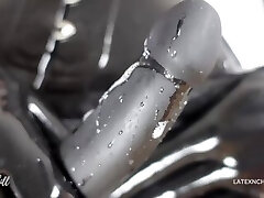 TRAILER miss chills blower latex catsuit cock worship strap on