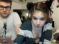 My GF likes to wear knee socks and this is steamy movie of her sucking my dick