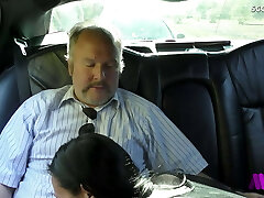 Amateur MMF Threesome for German Stepmom Mareen with Two old Guys