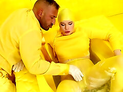 Hardcore dicking with a hot woman wearing fishnet lingerie