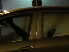 Sharing my slut wife with stranger in truck in front of voyeurs