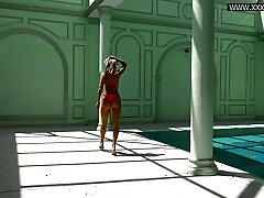 Mary Kalisy uber-sexy brunette milf in red lingerie