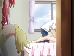 Anime girl gets sperm on her boobs