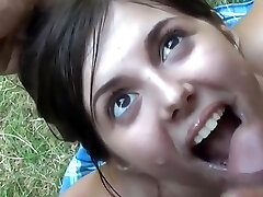 Russian college girl get cumshots   bukkake