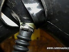 EN LATEX NOIR PUBLIC MASQUE À GAZ SOUFFLE PALY