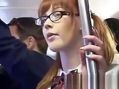 Horny girl fingerfucked to ejaculation on bus