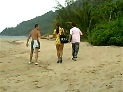 Uber-cute Latina gets a DP on the beach Uber-cute Latina gets a DP on the beach