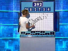 Gameshow Secretary Draws a Cock on Live TV