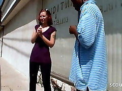 Redhead Nerd Teen Picked Up by Big Black Cock for 3Some Fuck - Huge Spunk-pump Midget and Friend