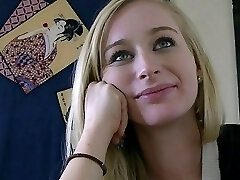 Horny chick Stacie flashing her boobs and her cunny