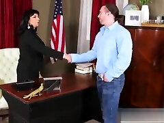 Dutch brunette with big tits satisfies her new boss