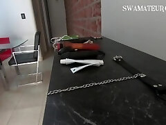 BDSM Bondage Ass-fuck GAPE DP SPANK GAG NIPPLE TORTURE PAINFUL- SWAMATEURCOUPLE
