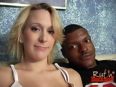 Pregnant interracial fuck with a big facial cumshot in her eye