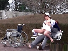 Insane Asian nurse enjoys hot outdoor sex