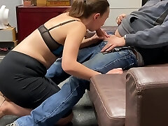 Boss Said We Need This Contract So I Sucked Him Off And Gulped His Jizz
