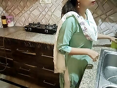 desi sexy step-mother gets angry on him after proposing in kitchen peeing