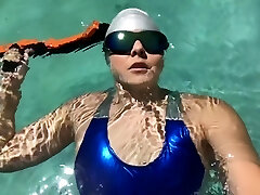 Silver Speedo Fins Underwater Swimming