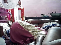 Indian wife kissing rump husband