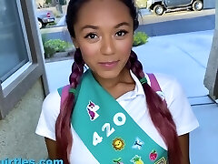 Little Squirtles – Little Slutty Girl Scout Sells Cookies By Fellating and Fucking Her Neighbor - 1080p