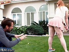 Cute Redhead Teen Gets Fucked By Step-DILF After Golf