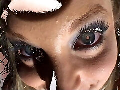 Lady is collecting semen inside her pussy after anal bang