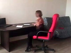 College student masturbates in stockings and heels