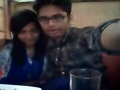 Young duo in a restaurant