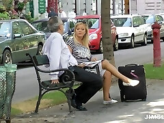 Bodacious blond flight attendant gets pounded hard by an senior dude Bodacious blond flight attendant gets pounded hard by an senior dude