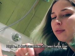 Stepsister did not let her stepbrother take a bathtub. Stepsister did not let her stepbrother take a bathtub.