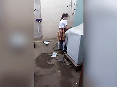 I find my stepdaughter home alone washing her undies, pervy stepdad